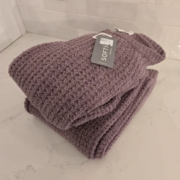 NWT Softies Waffle Marshmallow Boatneck Lounge Set Pajamas PJs Fleece Driftwood - Picture 4 of 7